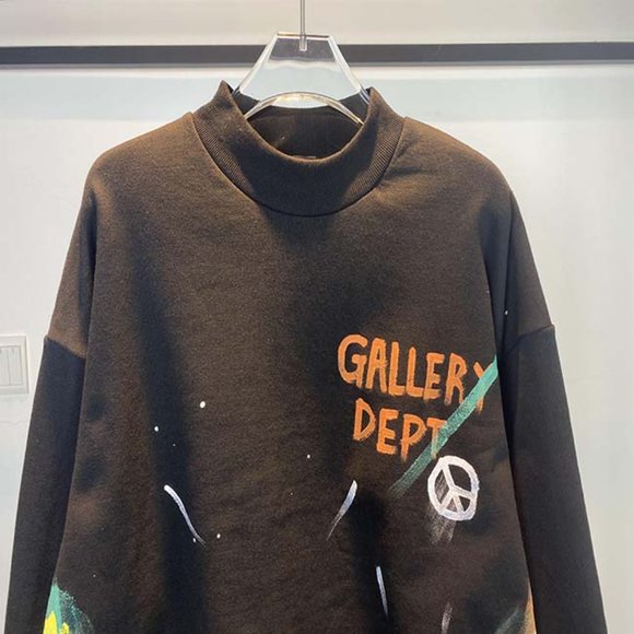 GALLERY DEPT Orange Letter Print Logo T-Shirt - Black Long Sleeve - Picture 10 of 16